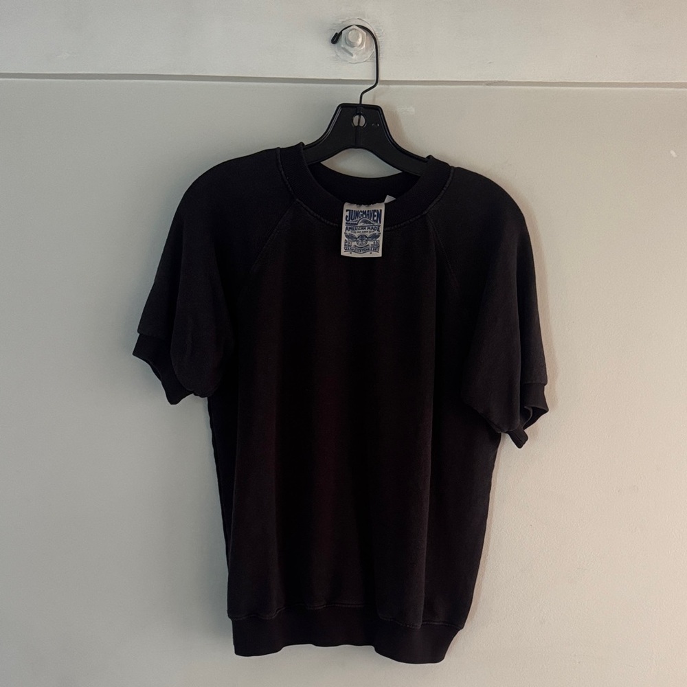 Jungmaven Black Short-Sleeve Sweatshirt
